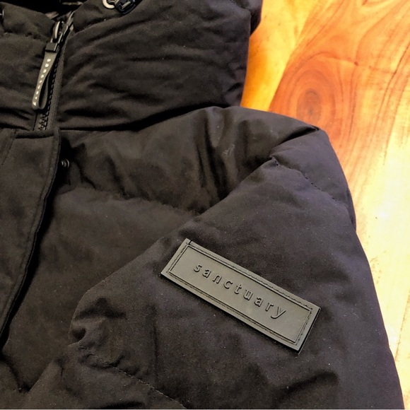 Sanctuary Premium Down Winter Coat Puffer Jacket Black Lightweight Oversized. - Picture 8 of 16